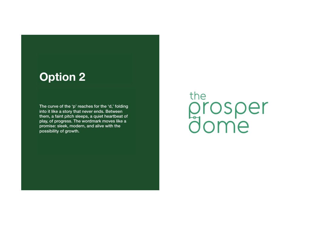 The Prosper Dome logo option spread